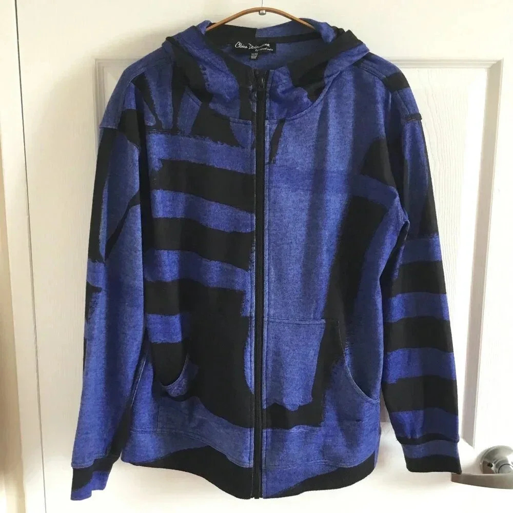Claire Desjardins Wearable Art Wear Zip Up Hoodie Casual Office Elegant M